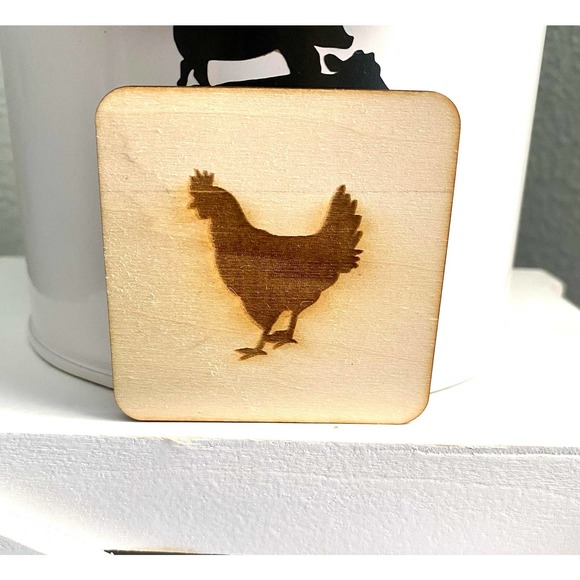 Set of 4 Wood Farmhouse Inspired Farm Animal Magnets (FAM) - Picture 4 of 6